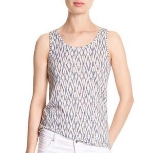 Banana Republic Malibu Tee Tank Top Blouse Ikat Print Size XS